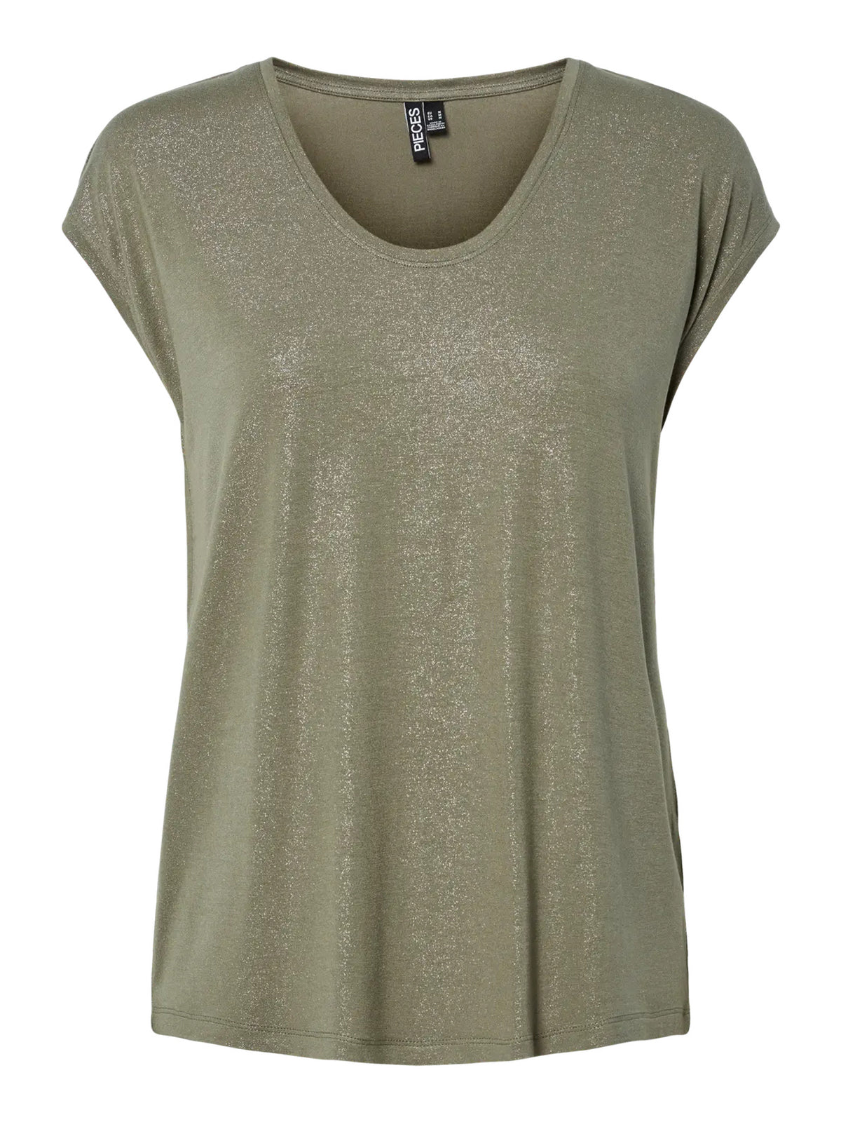 Deep Lichen Green GLITTER SILVER Bluse fra PIECES - 17162299