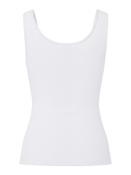 Bright White Top fra PIECES - 17162321