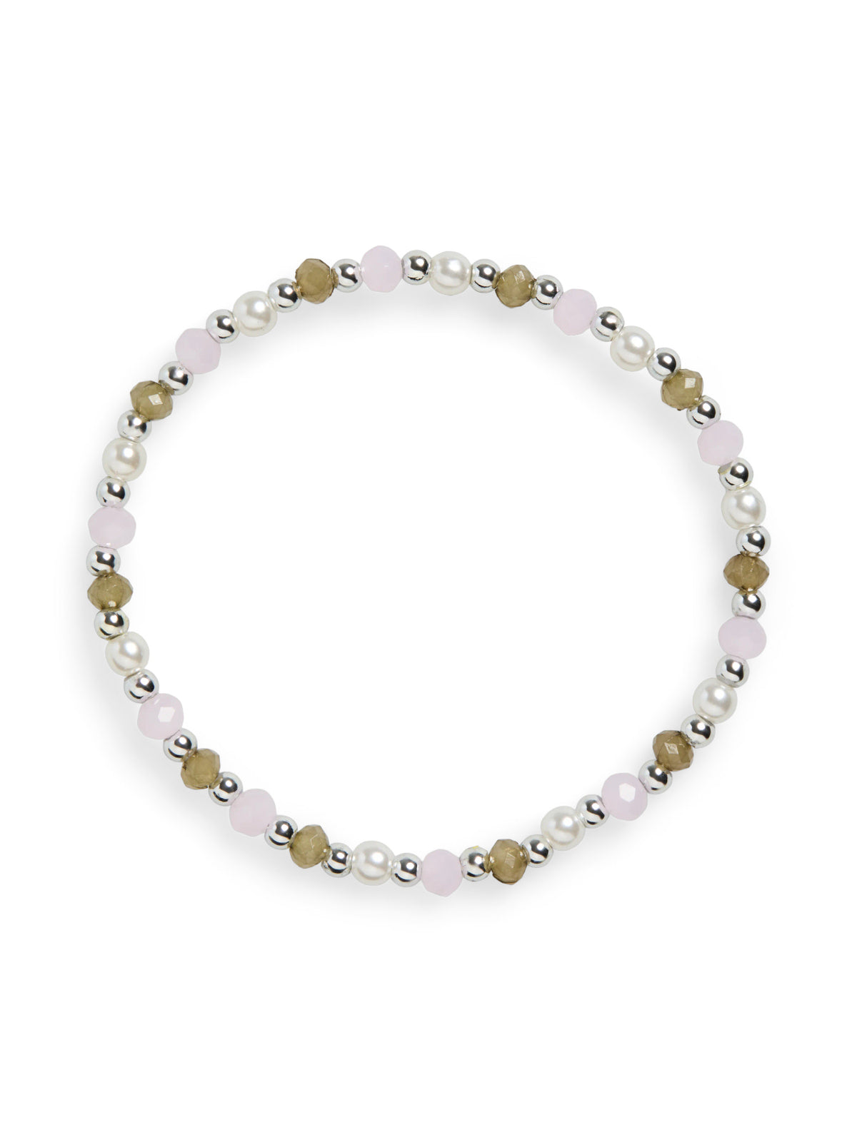 Sphagnum St3/silver beads/pink tulle armbånd fra PIECES - 17166978