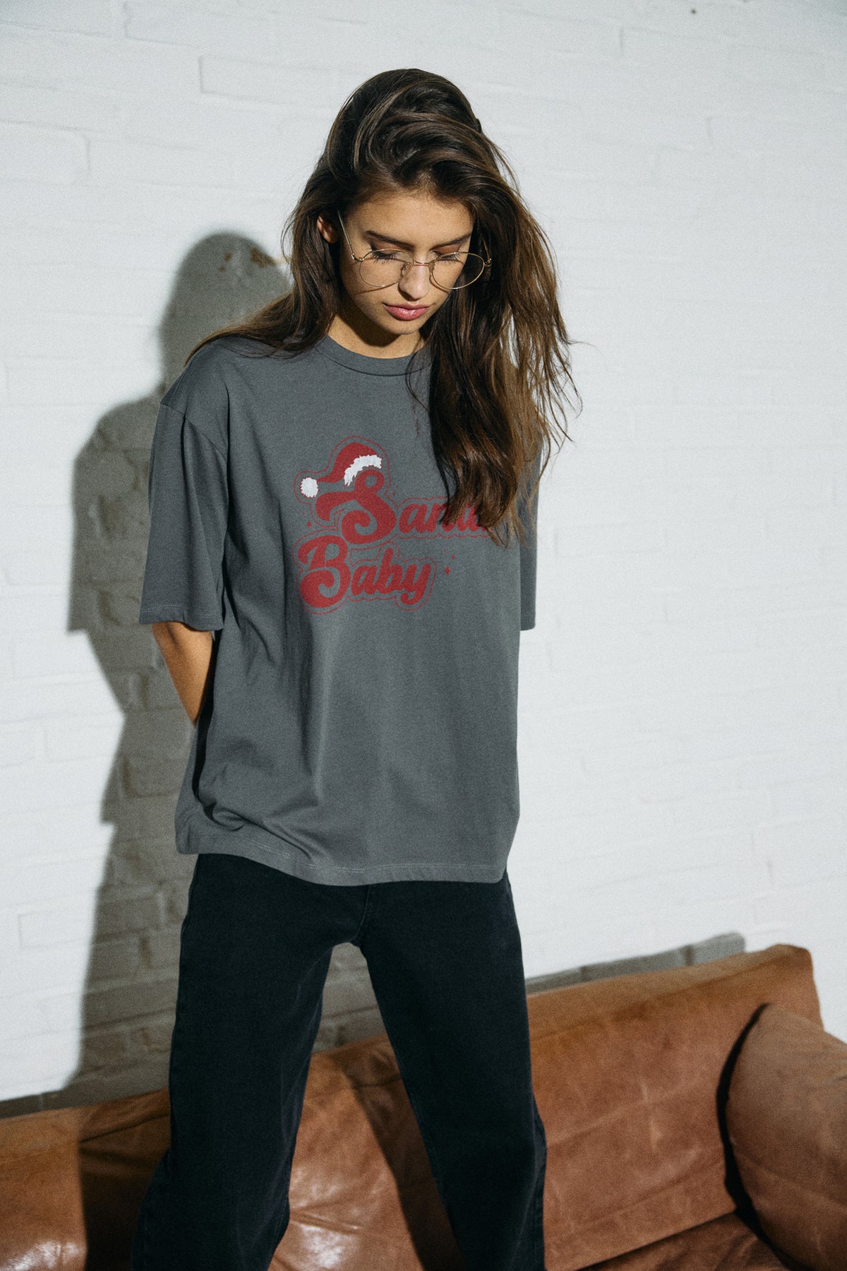 Charcoal Gray RED SANTA BABY Bluse fra Noisy May - 27035401