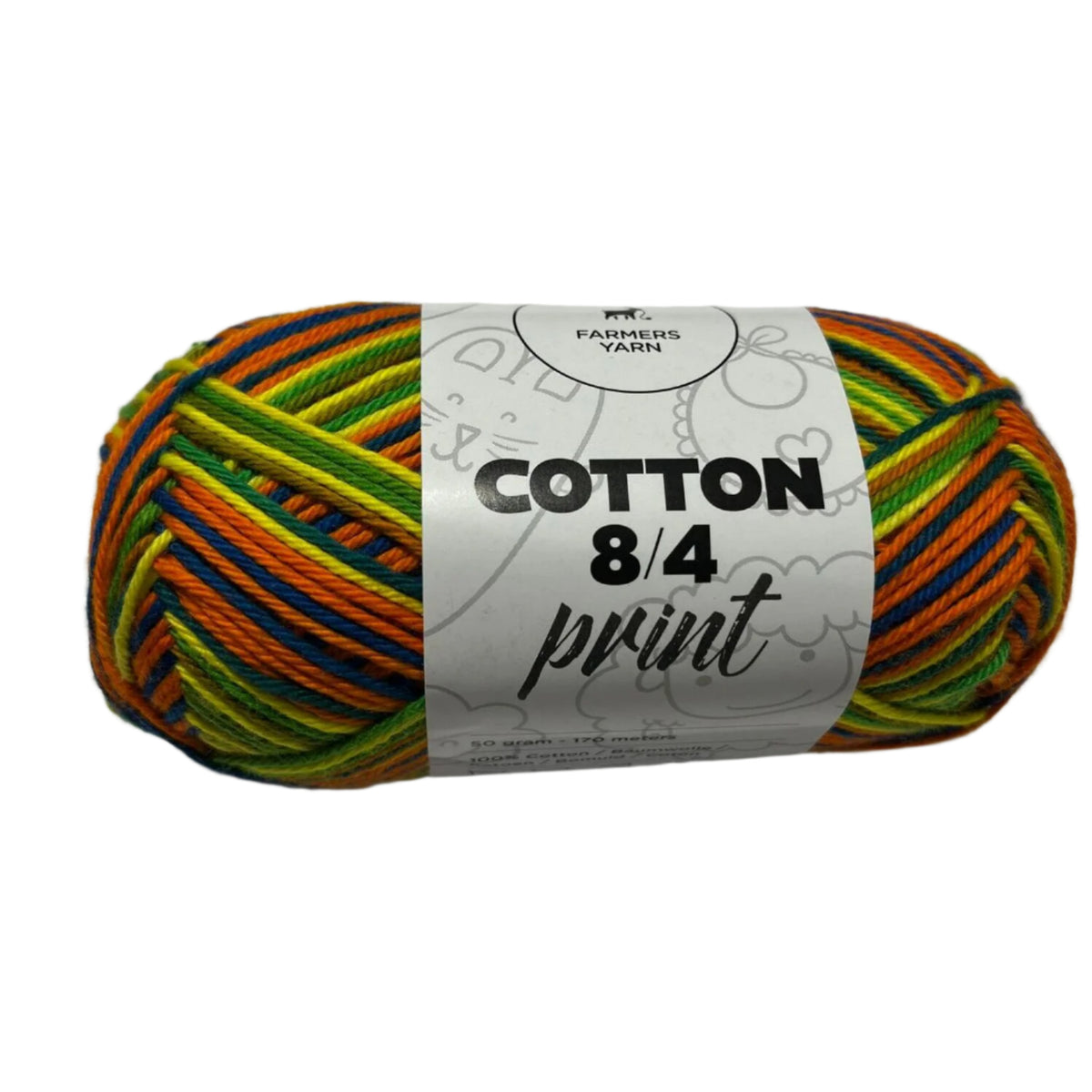 Bomuld garn Farmers Yarn print 8/4 50 g. fv. 19