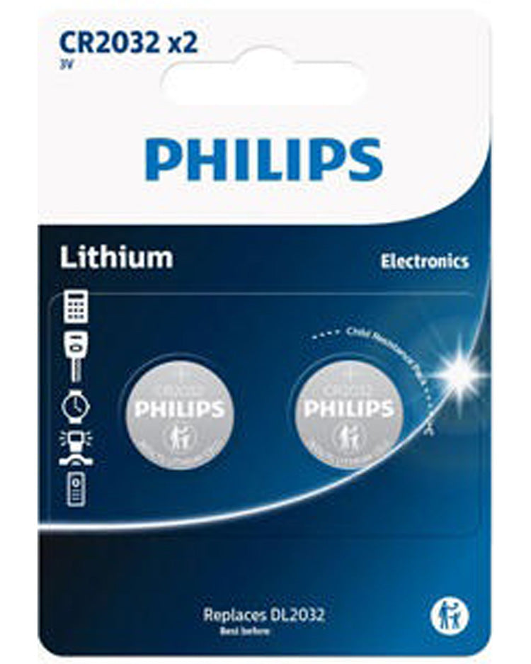 Batteri Philips CR2032 3V 2 STK.