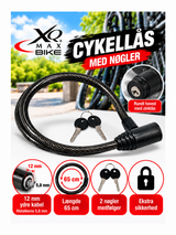 XQMax Cykellås med Nøgler – 65 cm