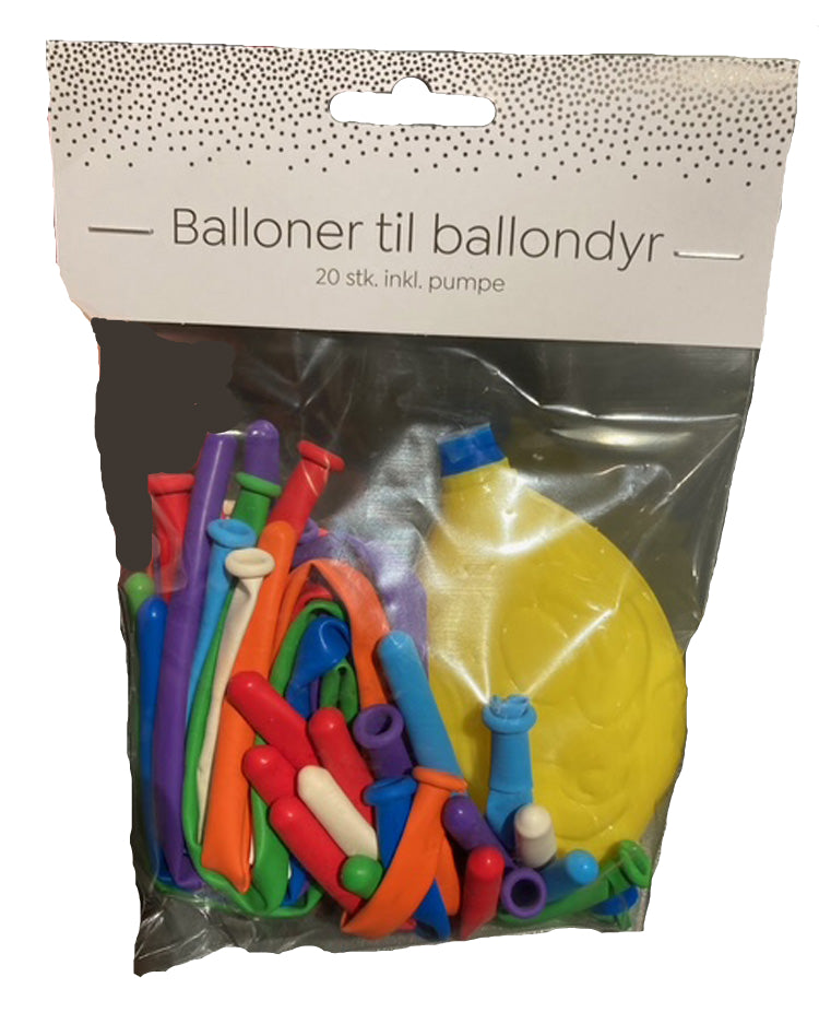 Balloons for balloon animals 20 pcs incl pump