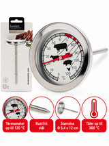 Steel roasting thermometer