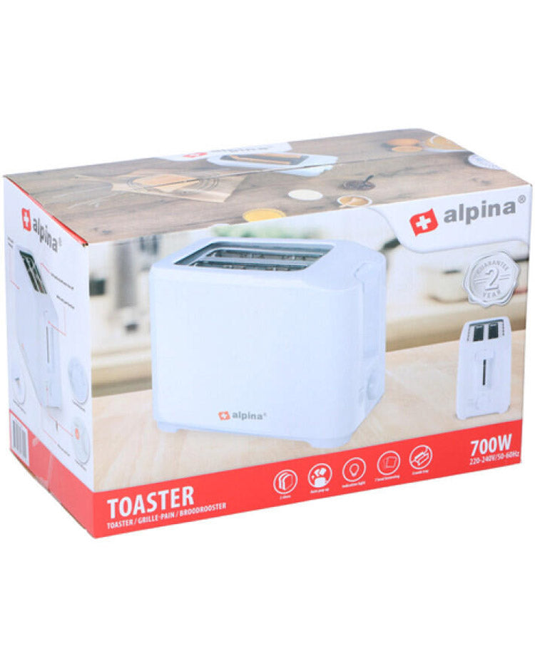 Brødrister hvid 700W - alpina