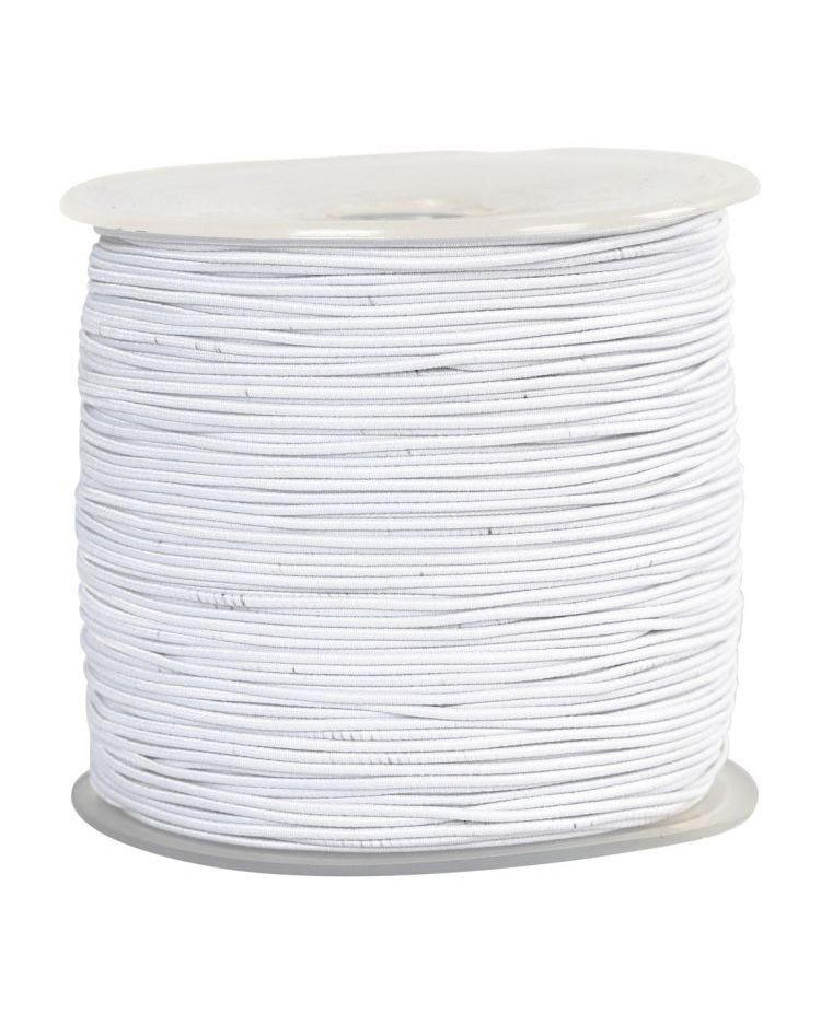 Elastiksnor 1 mm - Hvid  pr. meter
