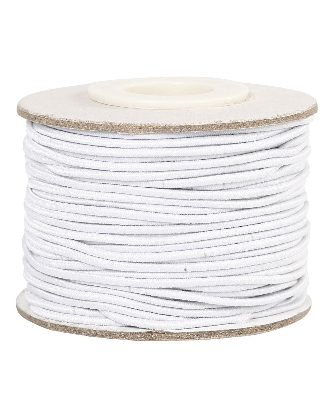 Elastic cord 1 mm - White 25 meters - Round fabric elastic