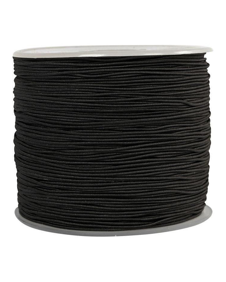 Elastiksnor 1 mm - Sort  pr. meter