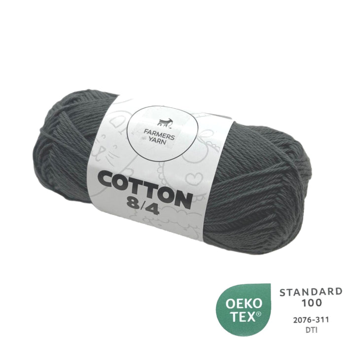 Bomuld garn Farmers Yarn fv. 85 Koksgrå 8/4 50 g - OEKO TEX 100