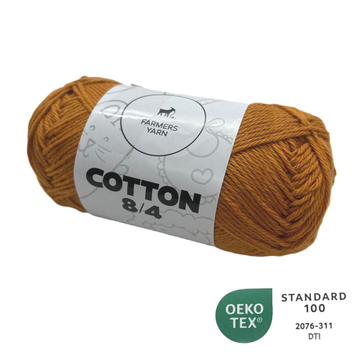Bomuld garn Farmers Yarn fv. 95 Retro orange 8/4 50 g - OEKO TEX 100