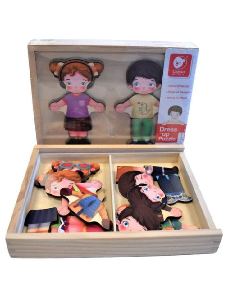 Wooden dress-up dolls 26 pieces