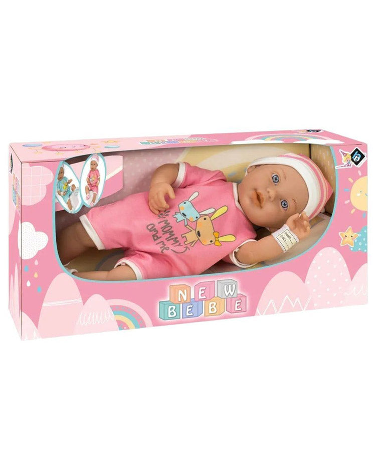 Girl doll hard body with pajamas 42cm