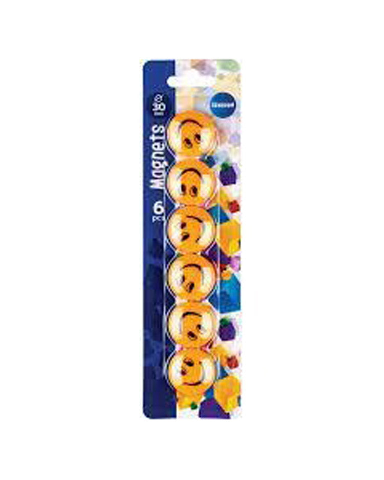 Magneter med Smiley hoveder 6stk.