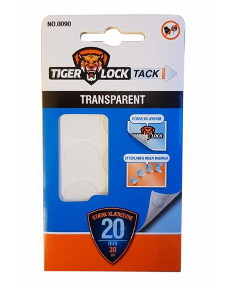 Gennemsigtige klæbepuder TIGER LOCK 30 stk