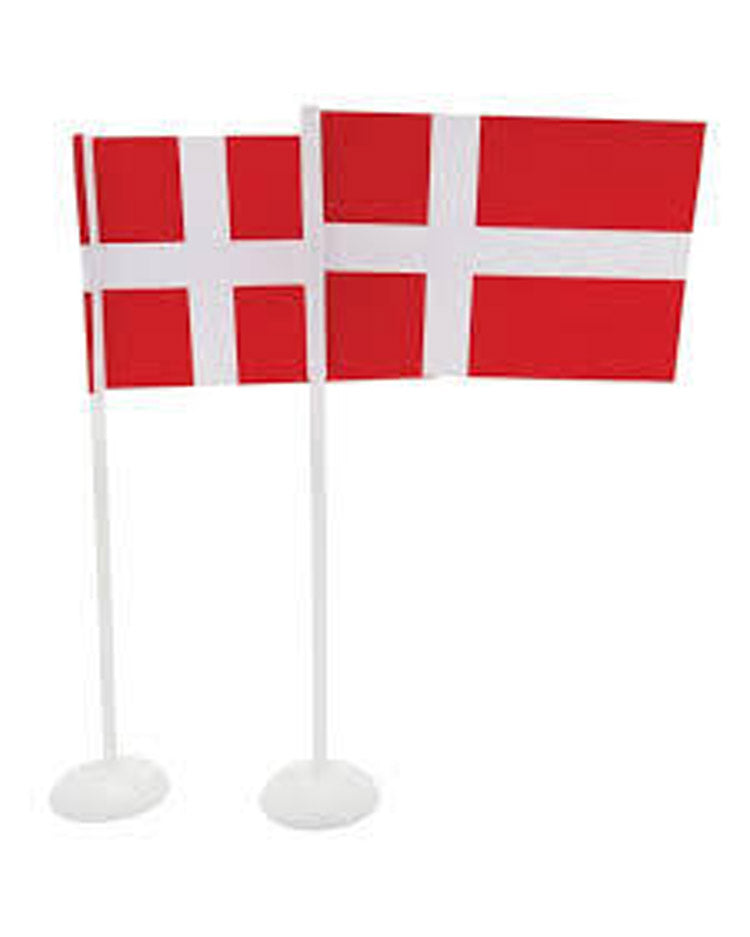 Flag på stang med fod 6 stk 7,1x5cm