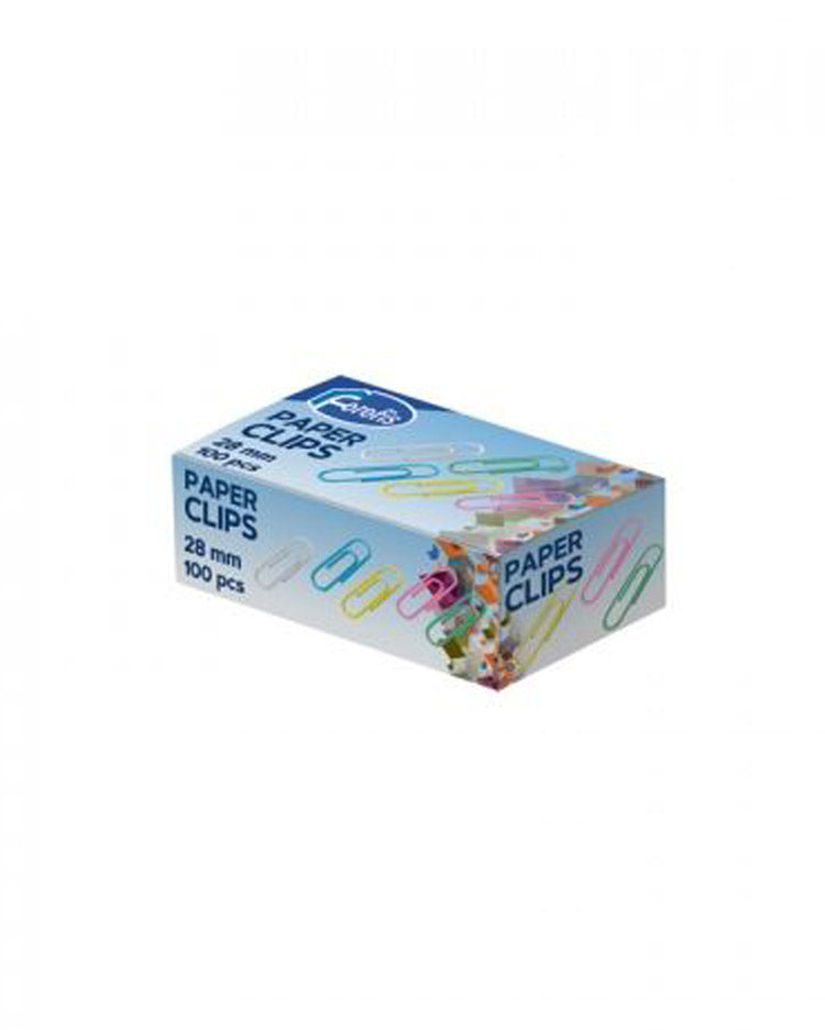 Papirclips 25mm plastovertrukne 100 stk