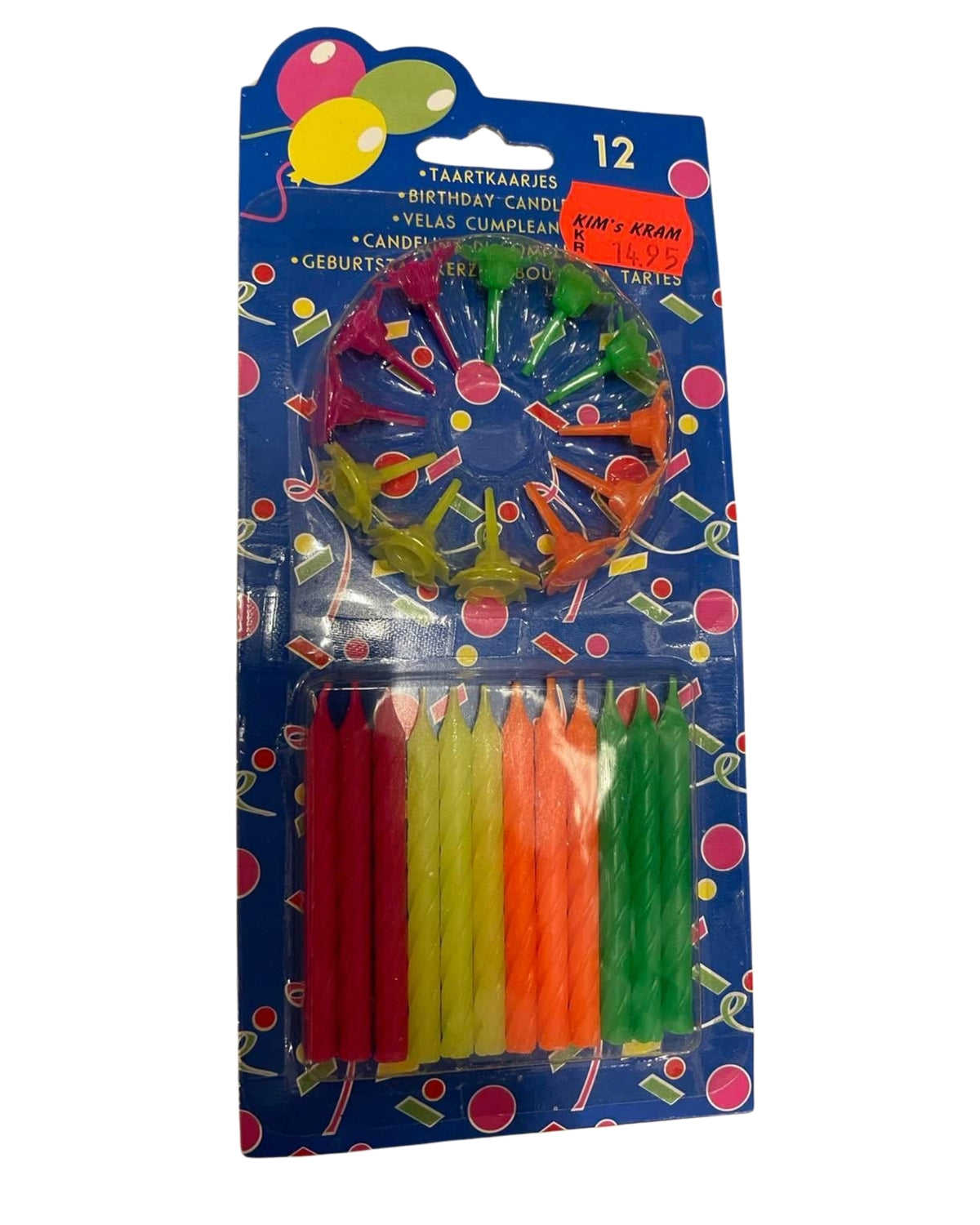 Cake candles 12 pieces with holder