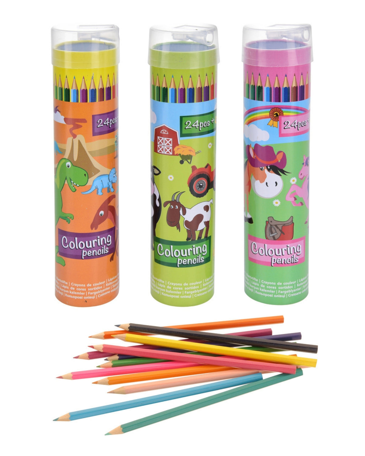 Colored pencils 24 pcs. 18 cm in tube.