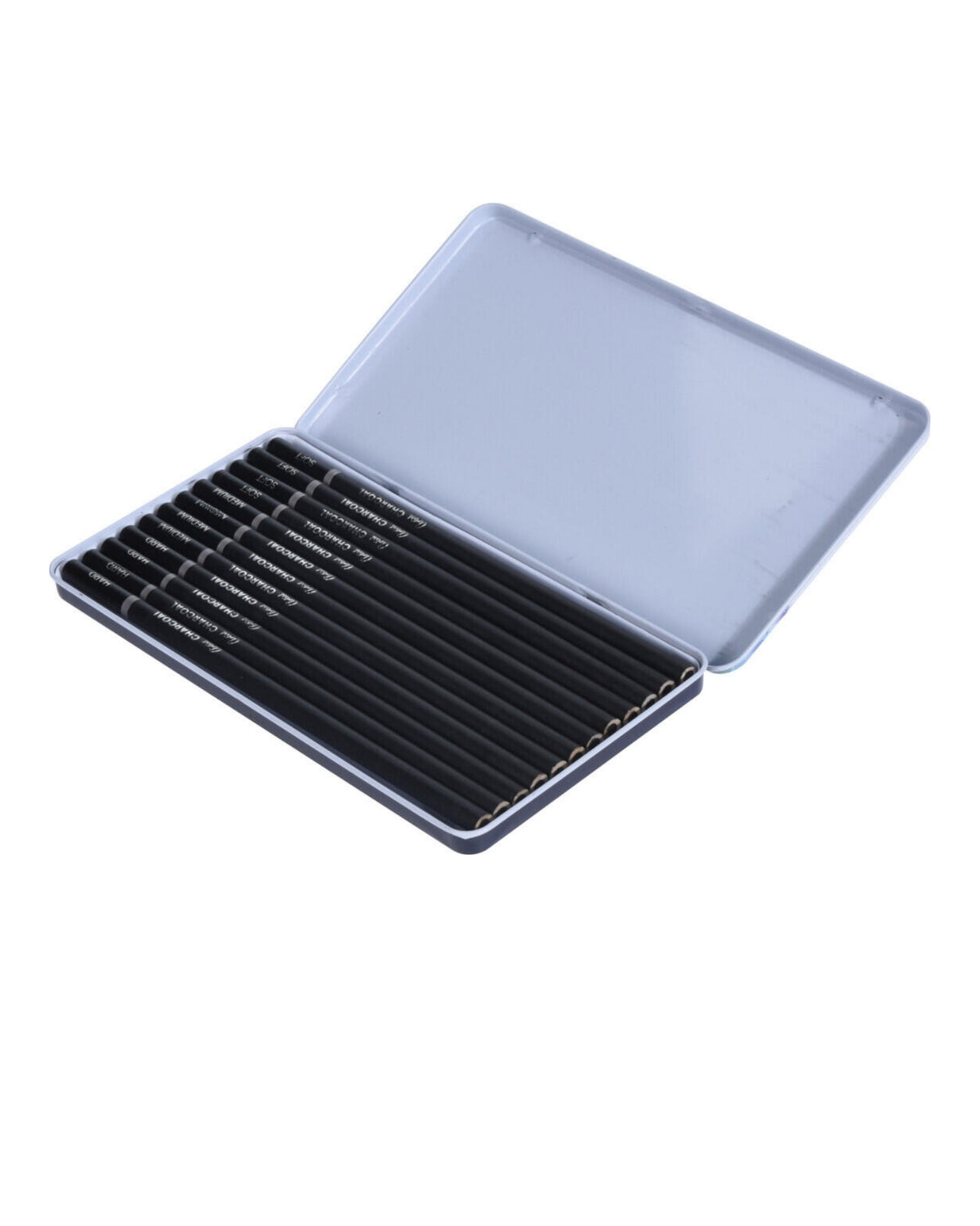Charcoal pencils 12 pcs in metal box