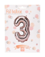 Folie balloner tal 1stk - Rose 40cm