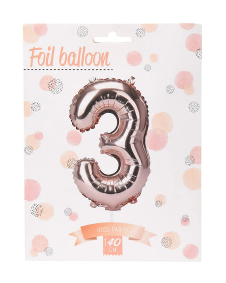Folie balloner tal 1stk - Rose 40cm