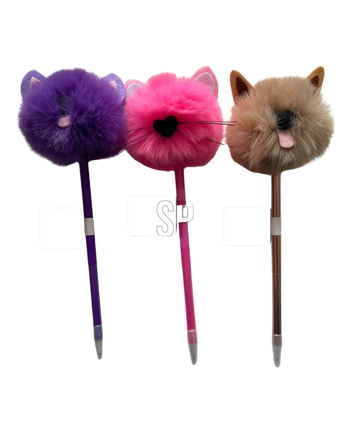 Ballpoint pen with pompom animal 1pc 22cm