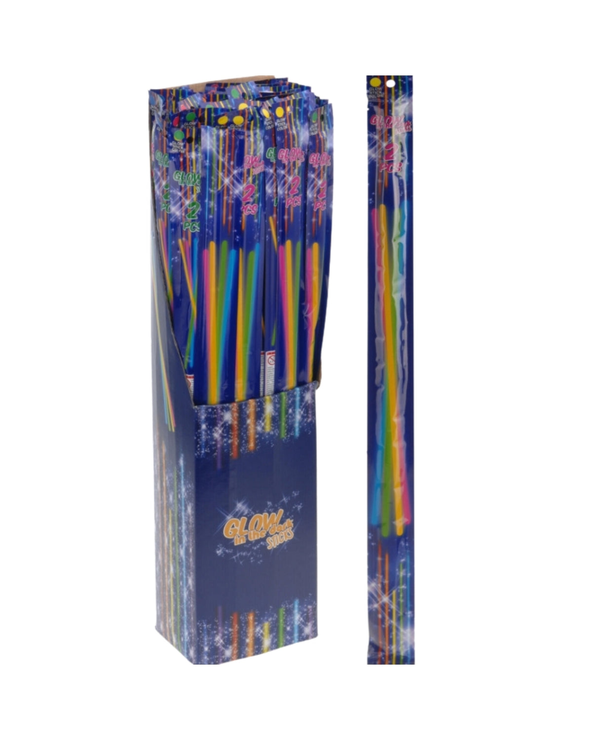 Glow in dark sticks 2 stk - 55 cm.