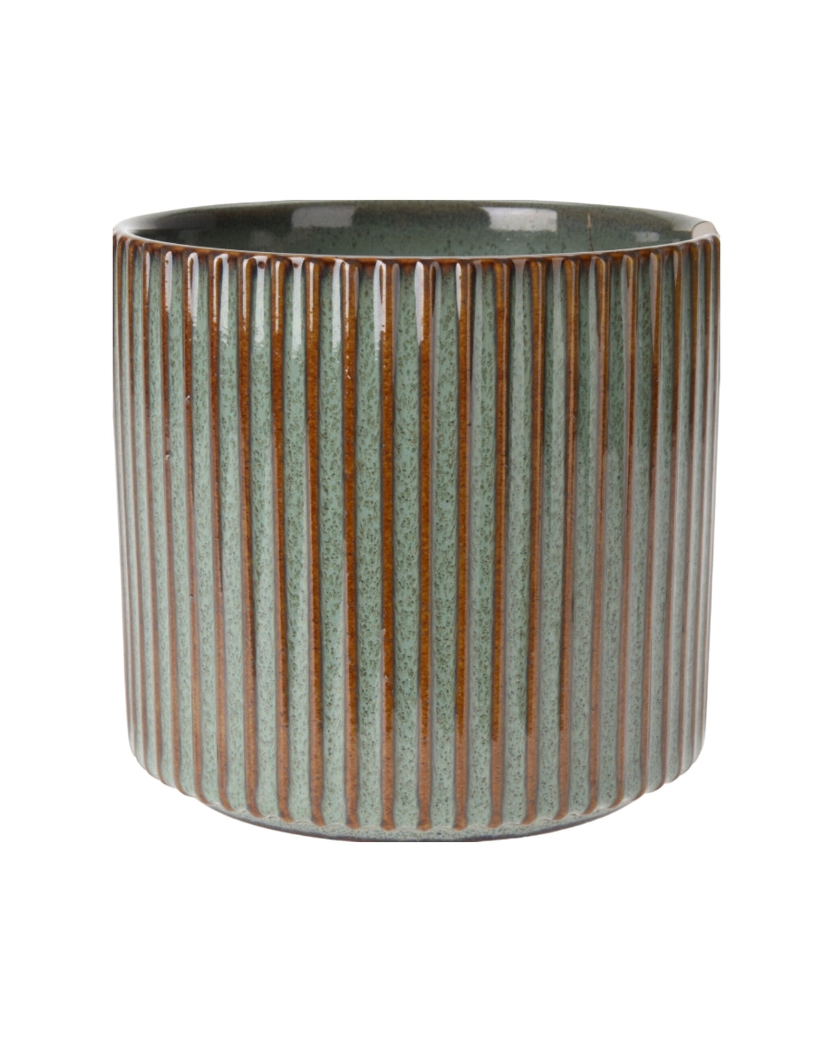 Flowerpot 11x9cm Green Emboss