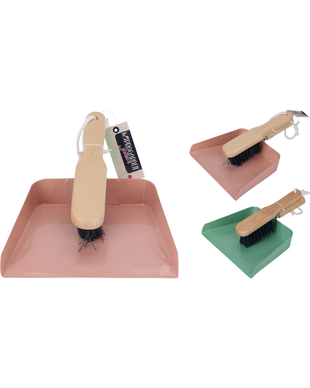 Broom and dustpan for children in metal and wood 1pc