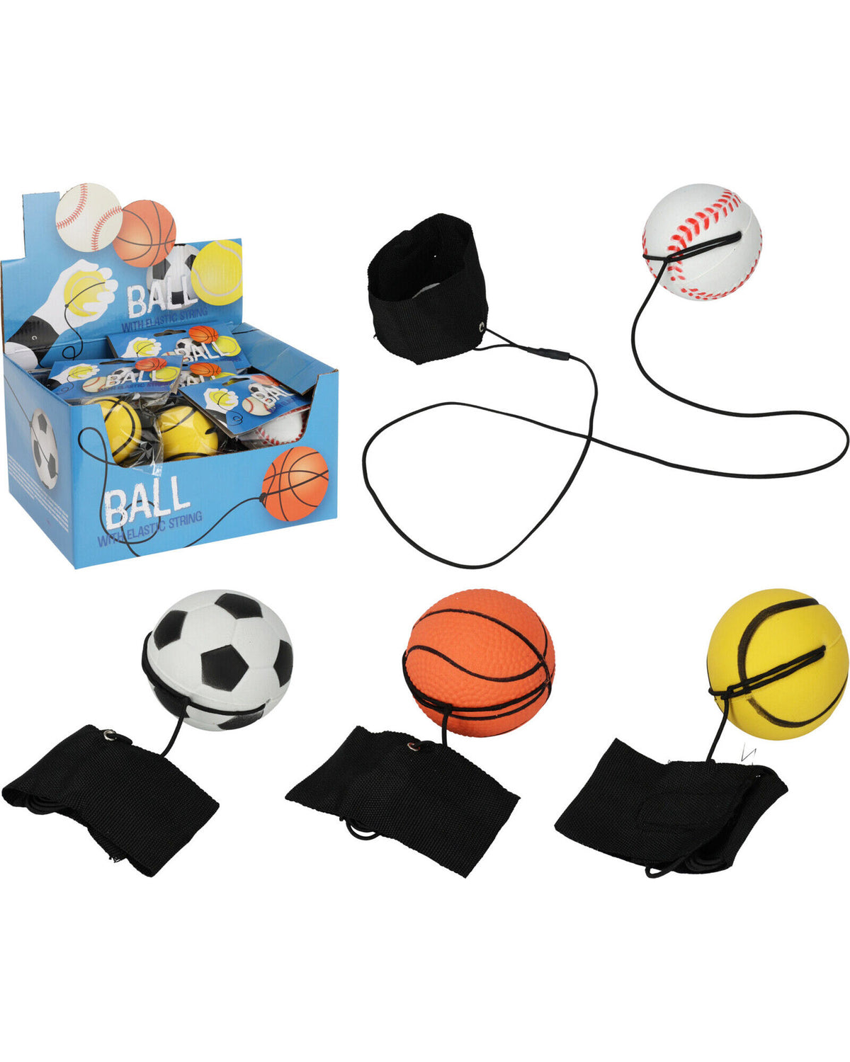 Ball with elastic Ø6cm 1pc