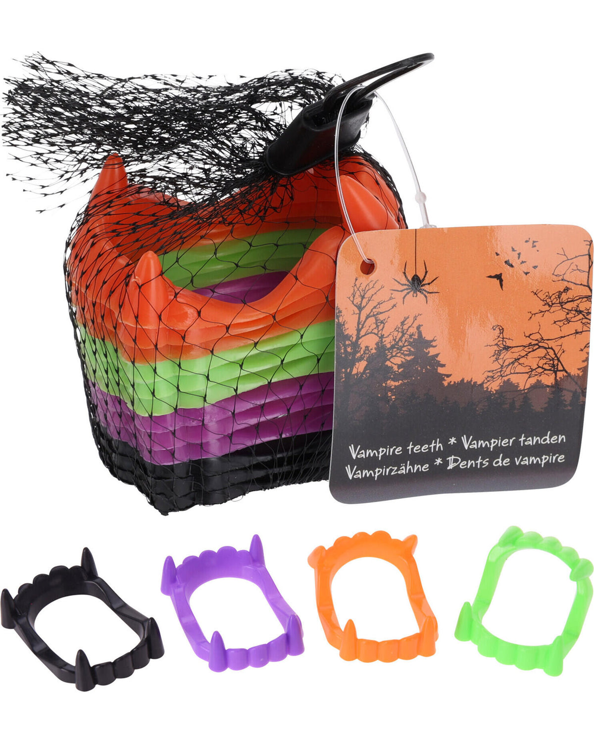 Vampire teeth 12 pcs multiple colors