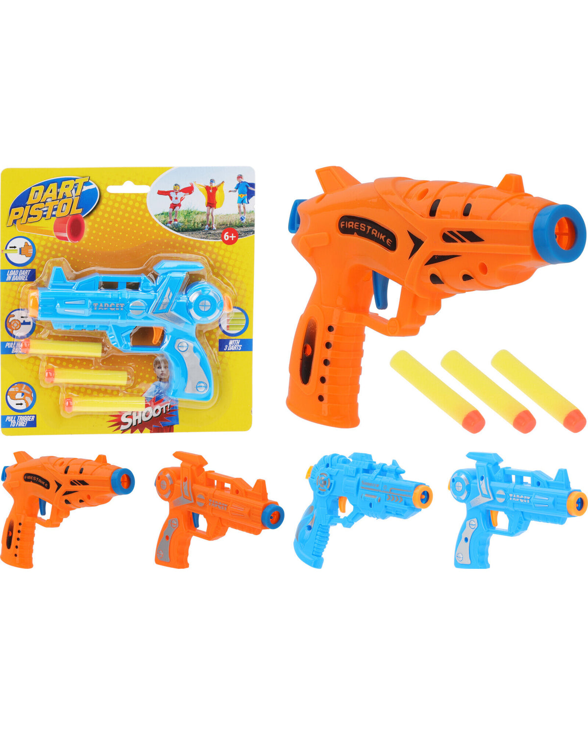 Gun with foam darts 15 cm 1 pc