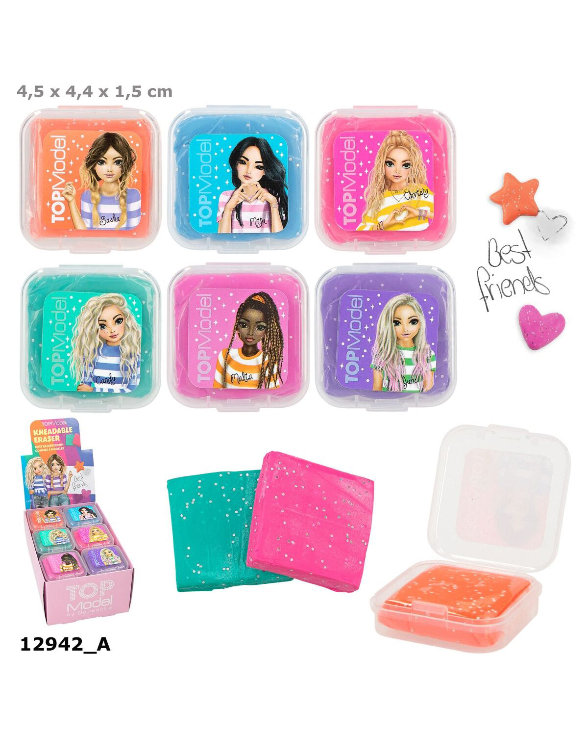 TOPModel Moldable Glitter Neon Eraser