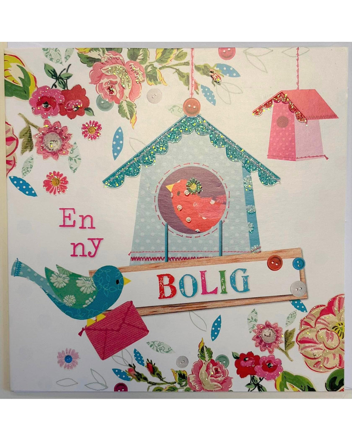 Kort dobbelt med kuvert 12x12cm - En ny Bolig