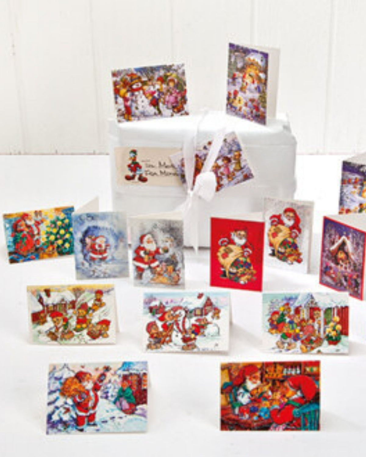 Gift tags, double, with glitter 5-7cm – 9 ASS., 6/BAG