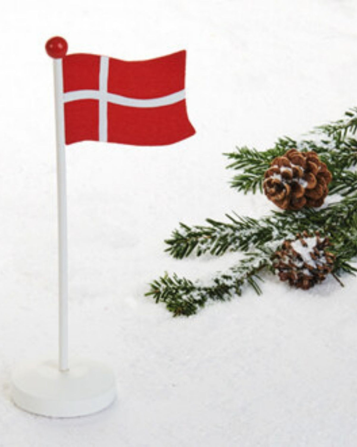 Flagstang med flag i træ 25 cm
