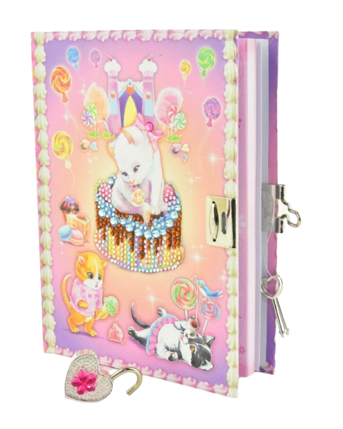 Diary with cat and lock 18x13cm