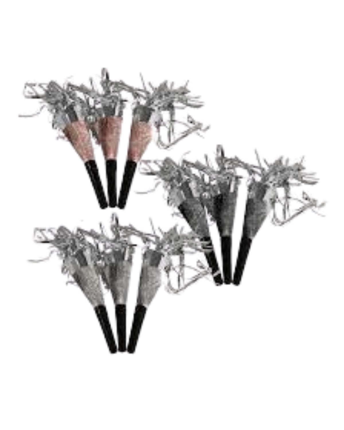 Horn 14 cm. 6 stk. vælg mellem sølv, grå, rosa