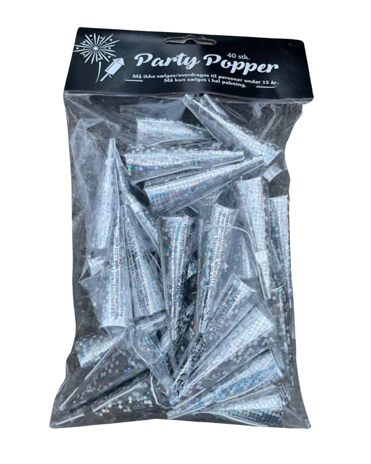 Trækpropper kegle 40 stk. holografisk